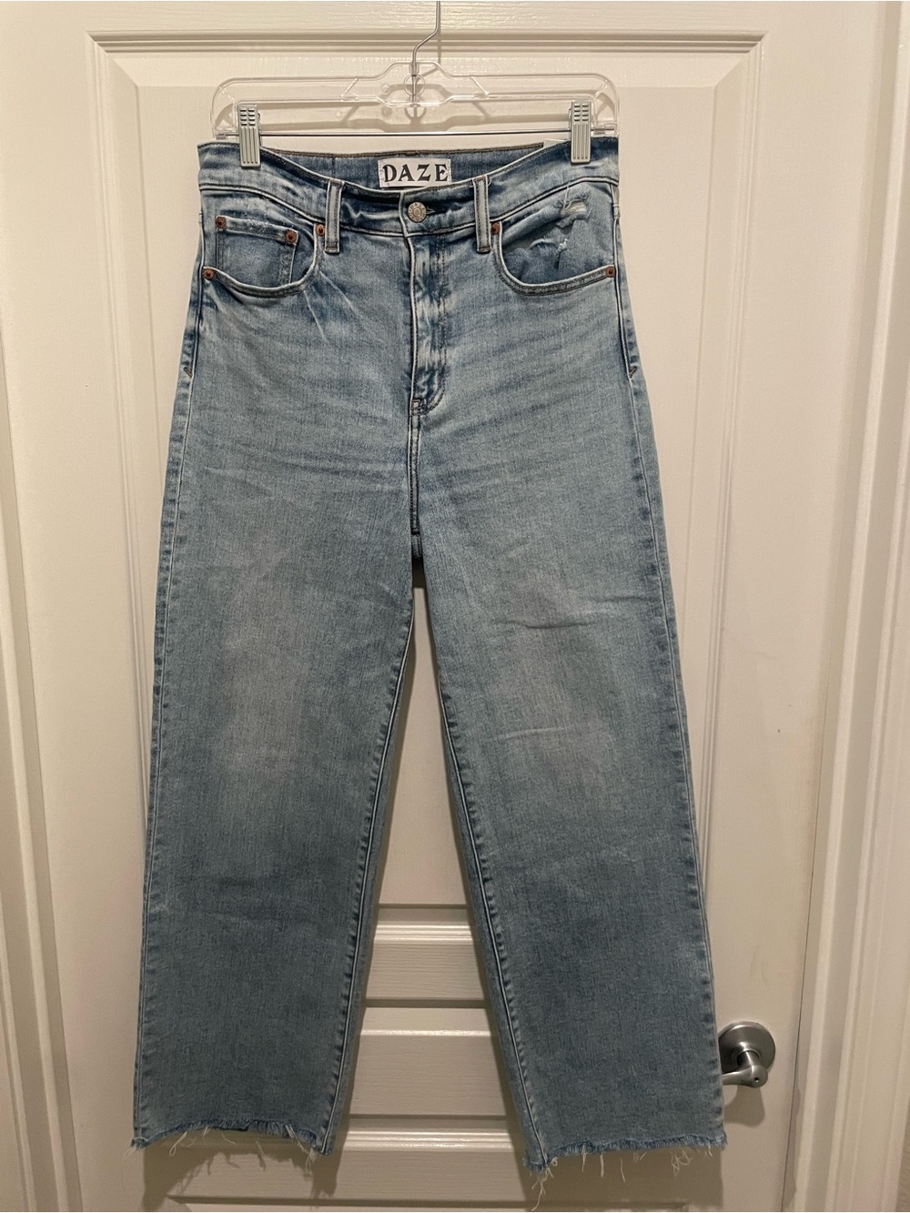 Daze Straight Leg Flared Women’s Jeans in Light Blue